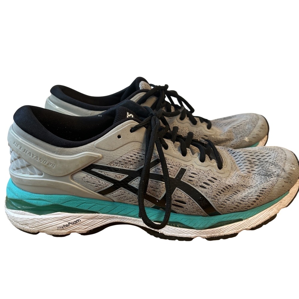 ASICS Women's 'Gel-Kayano 24' Running Shoe ~ Cloud/Black/Aqua ~ Sz 10